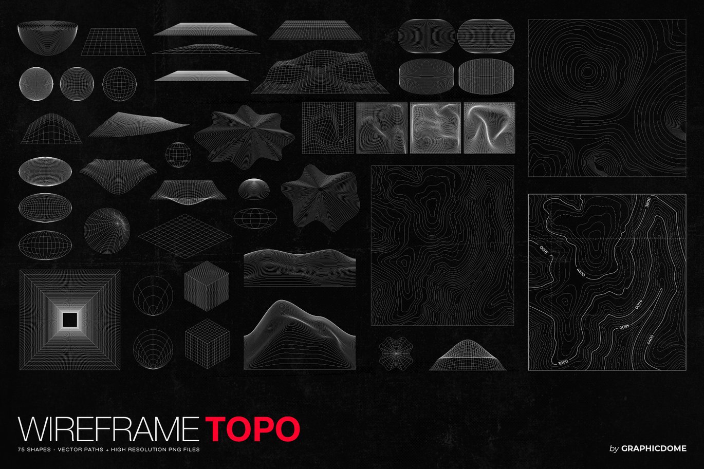 Wireframe Topo Elements Vectors（429836）